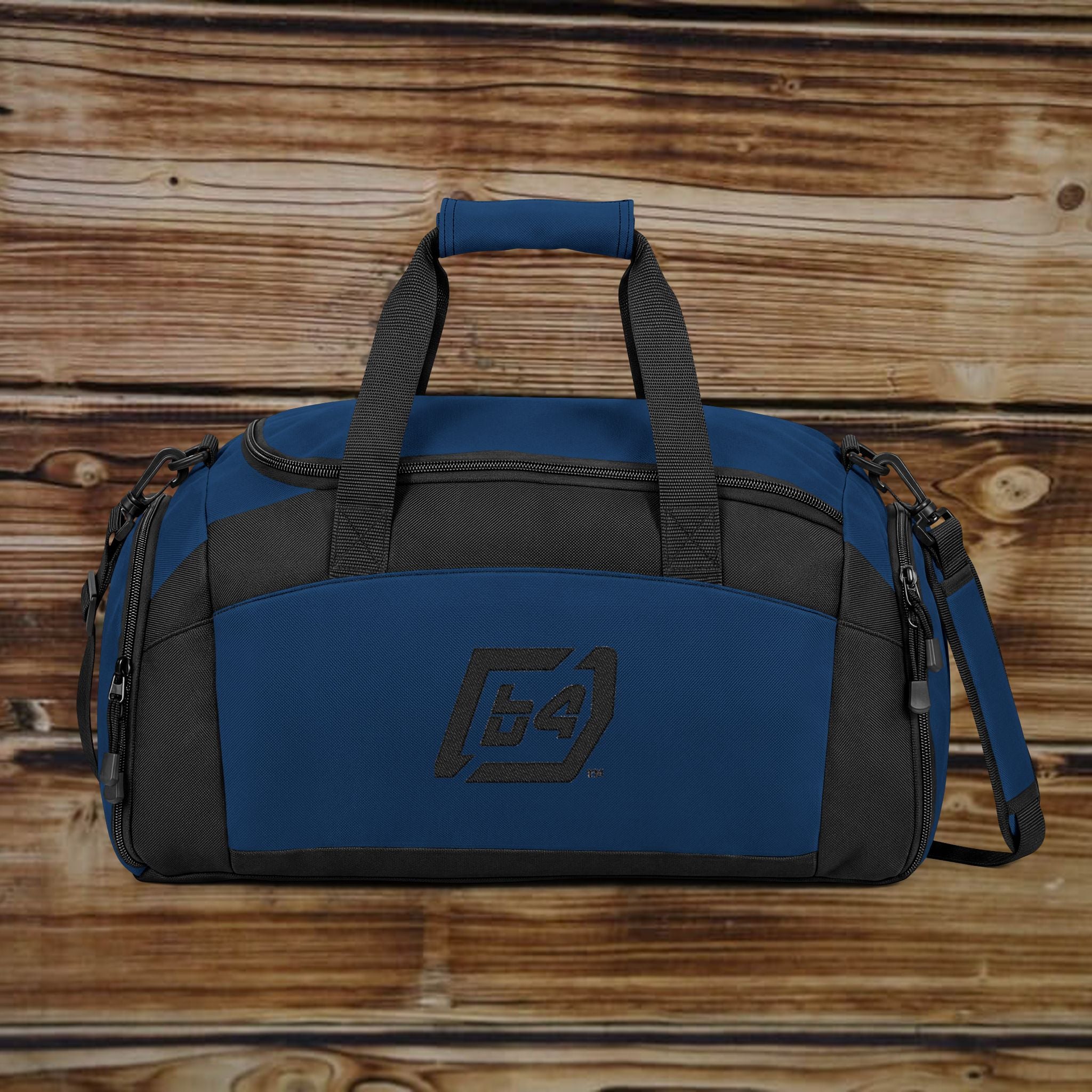 Black Fitness Duffel Bag – Compact Gym Bag with Multiple Pockets