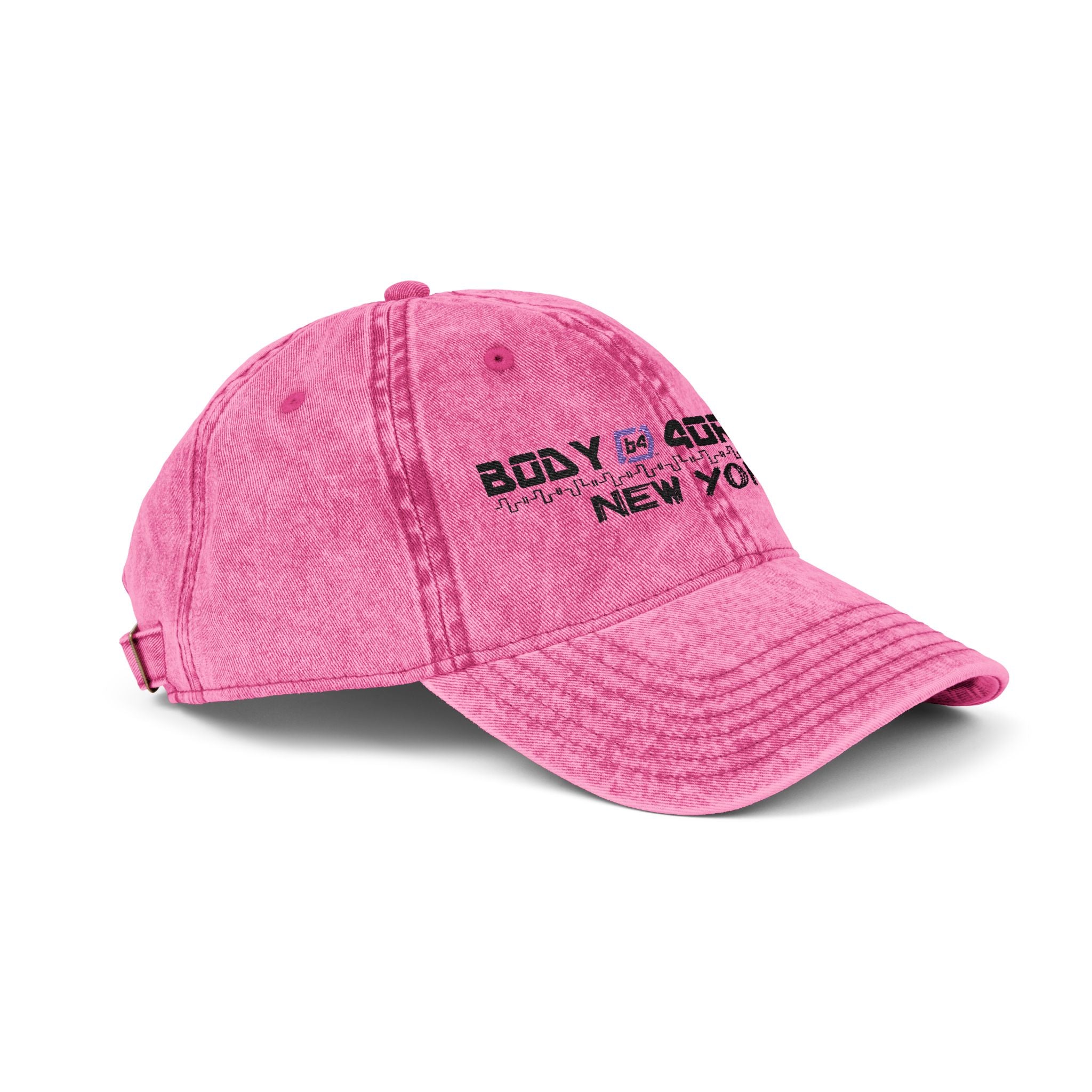 Embroidered Vintage Cap — "Body Forward New York" Washed Baseball Hat