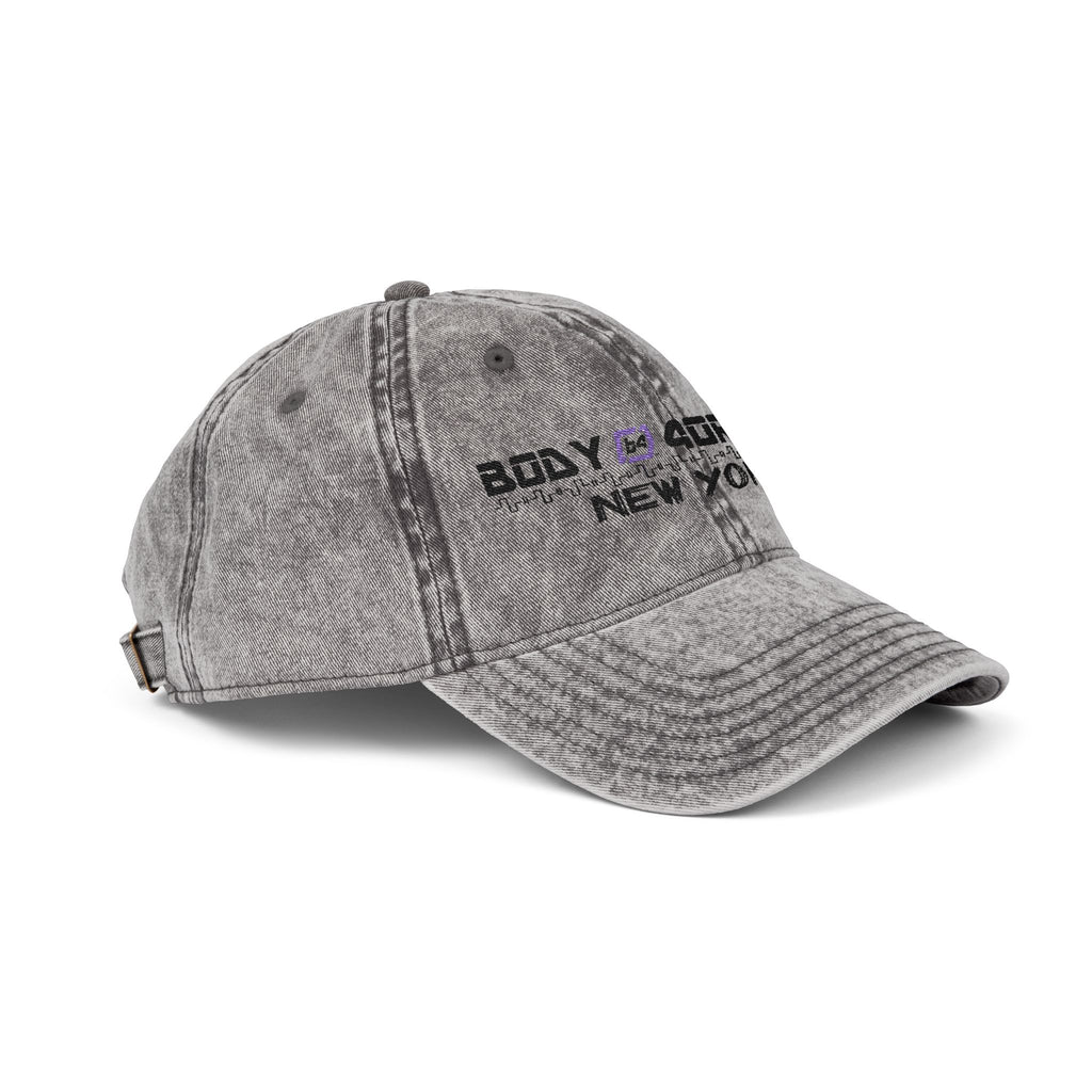 Embroidered Vintage Cap — "Body Forward New York" Washed Baseball Hat