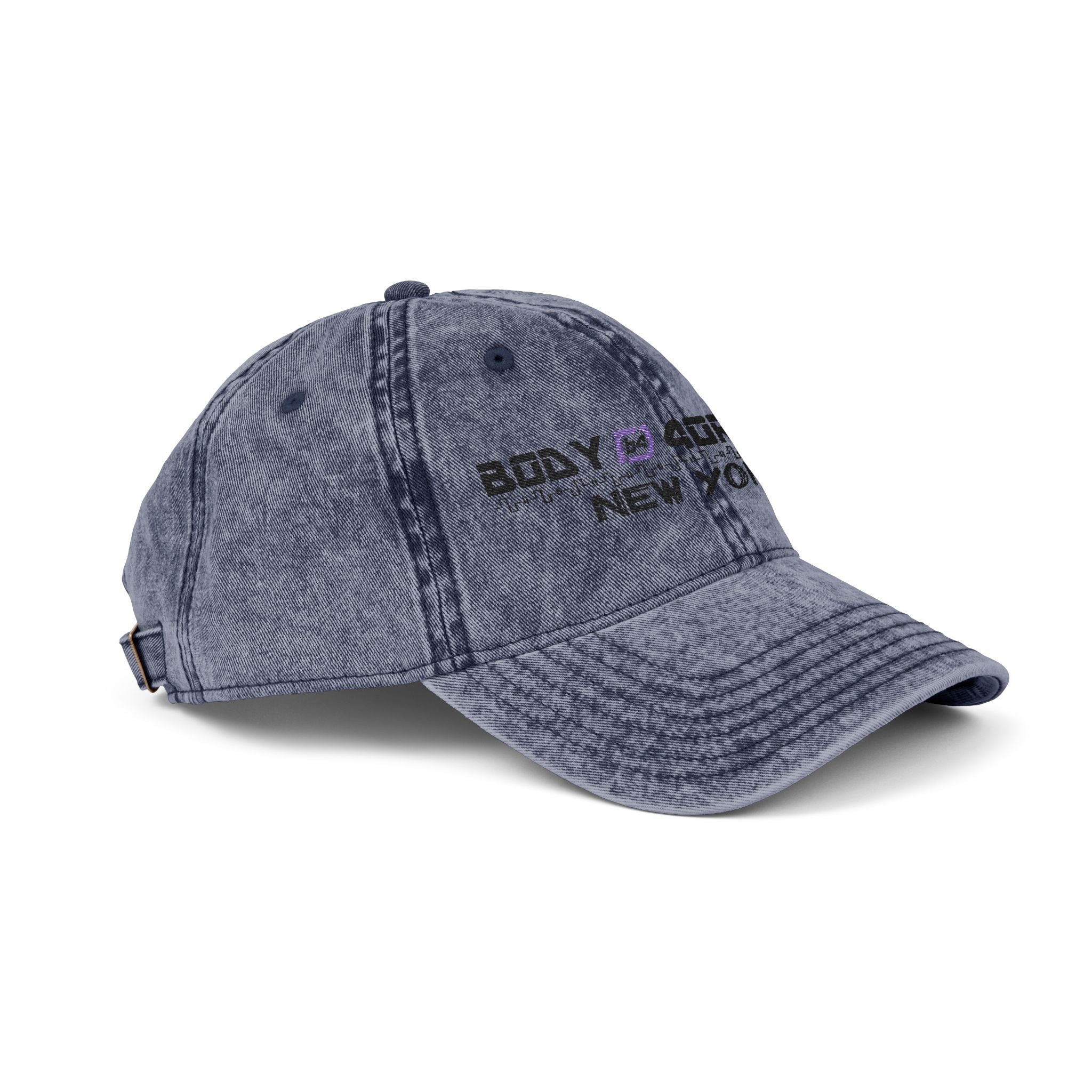 Embroidered Vintage Cap — "Body Forward New York" Washed Baseball Hat