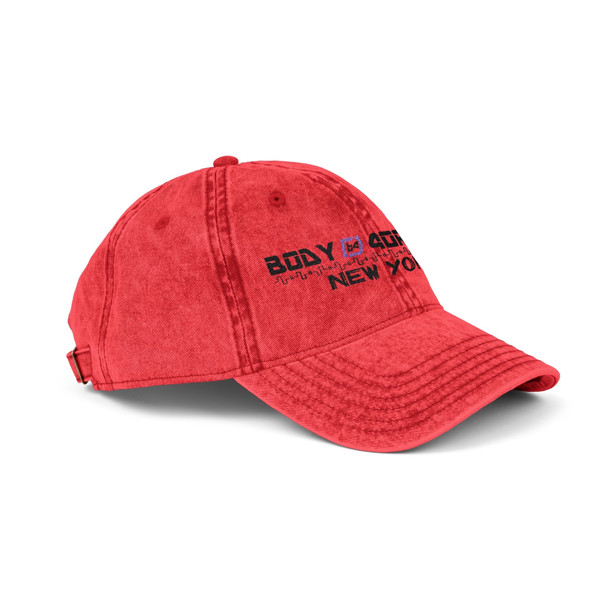 Embroidered Vintage Cap — "Body Forward New York" Washed Baseball Hat