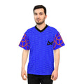 Football Jersey — Bold Blue Retro Wave All-Over Print