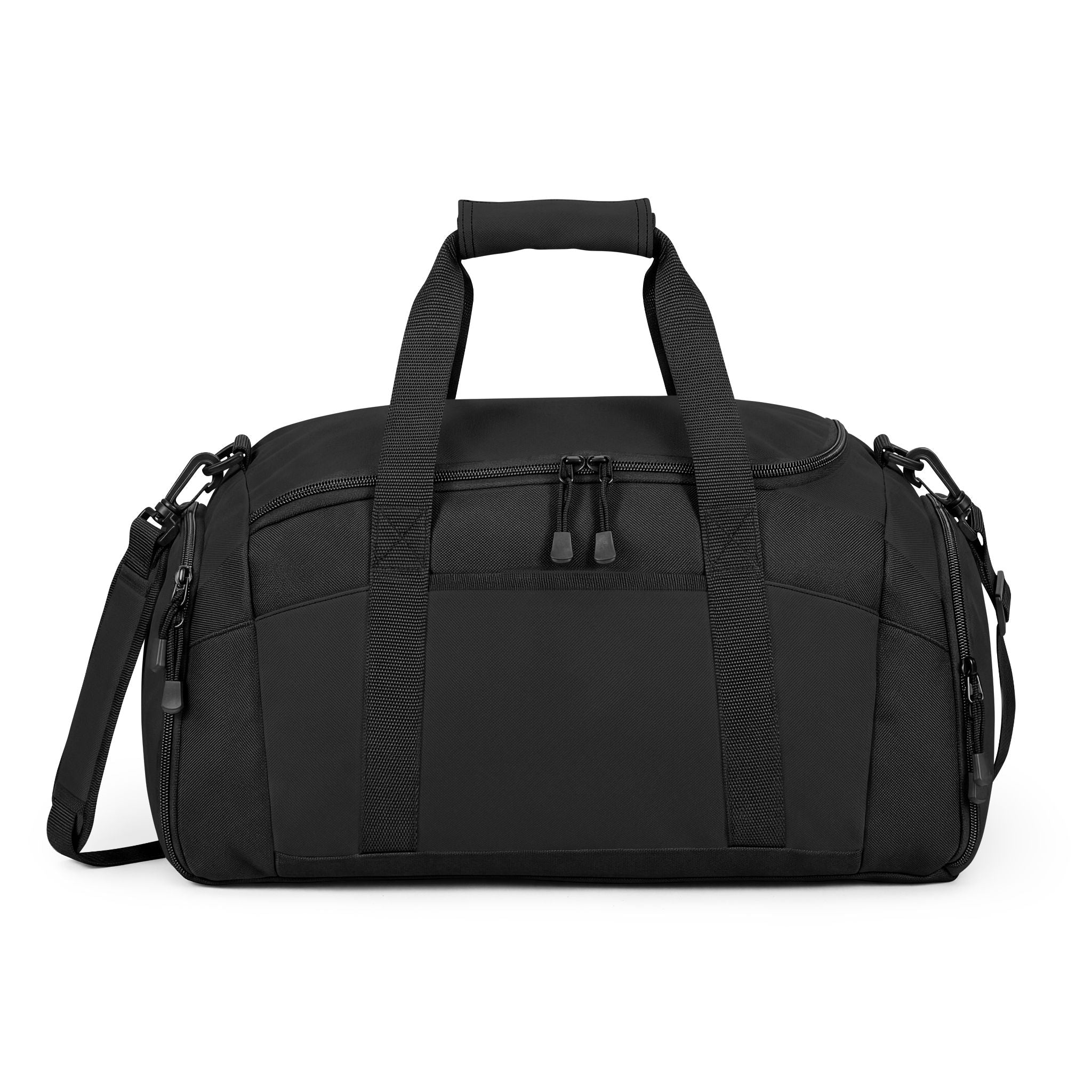 Black Fitness Duffel Bag – Compact Gym Bag with Multiple Pockets
