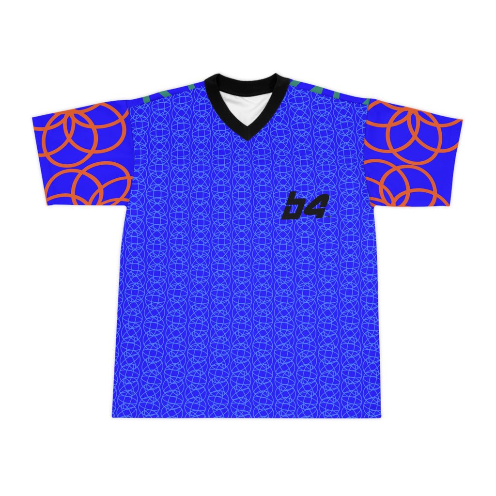 Football Jersey — Bold Blue Retro Wave All-Over Print