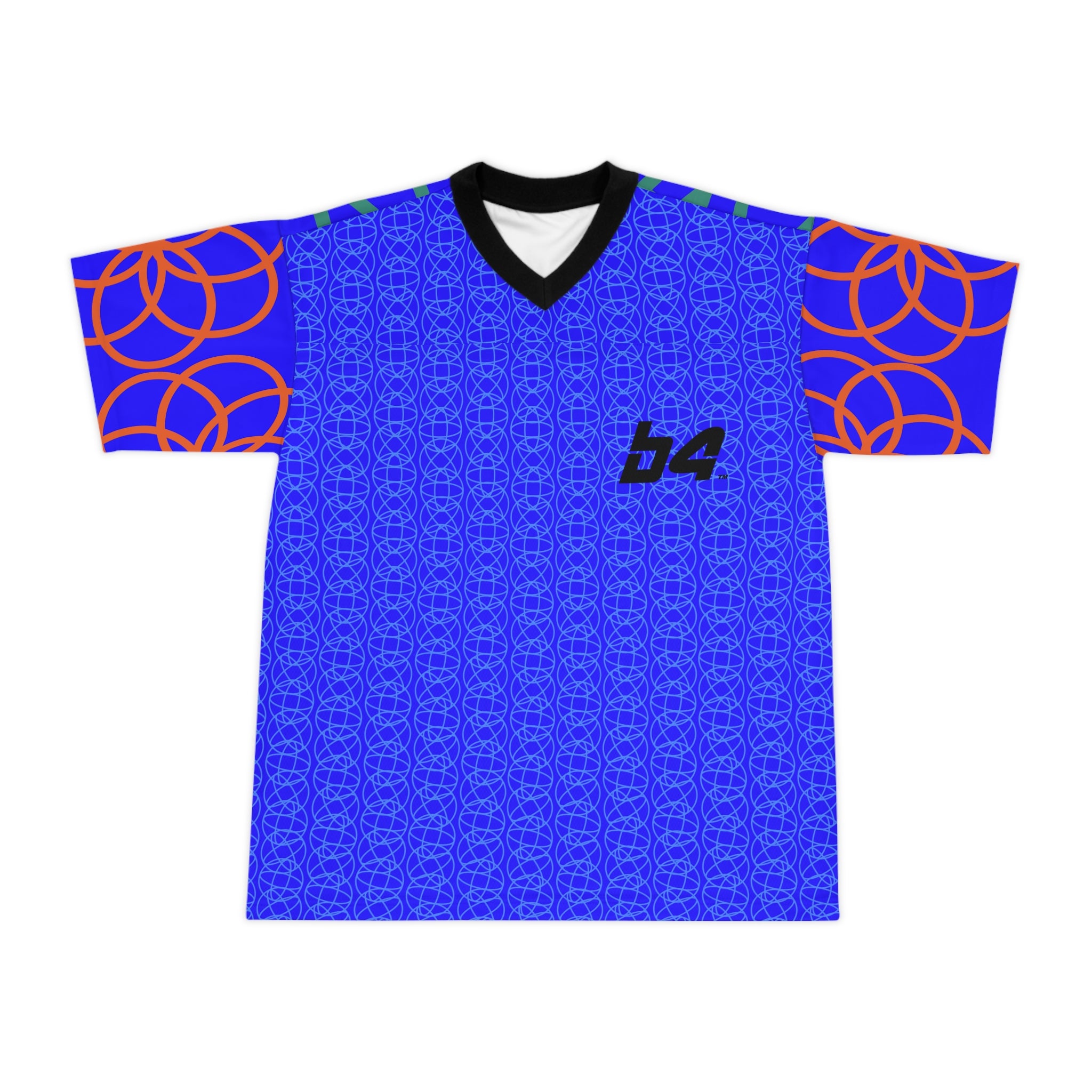 Football Jersey — Bold Blue Retro Wave All-Over Print