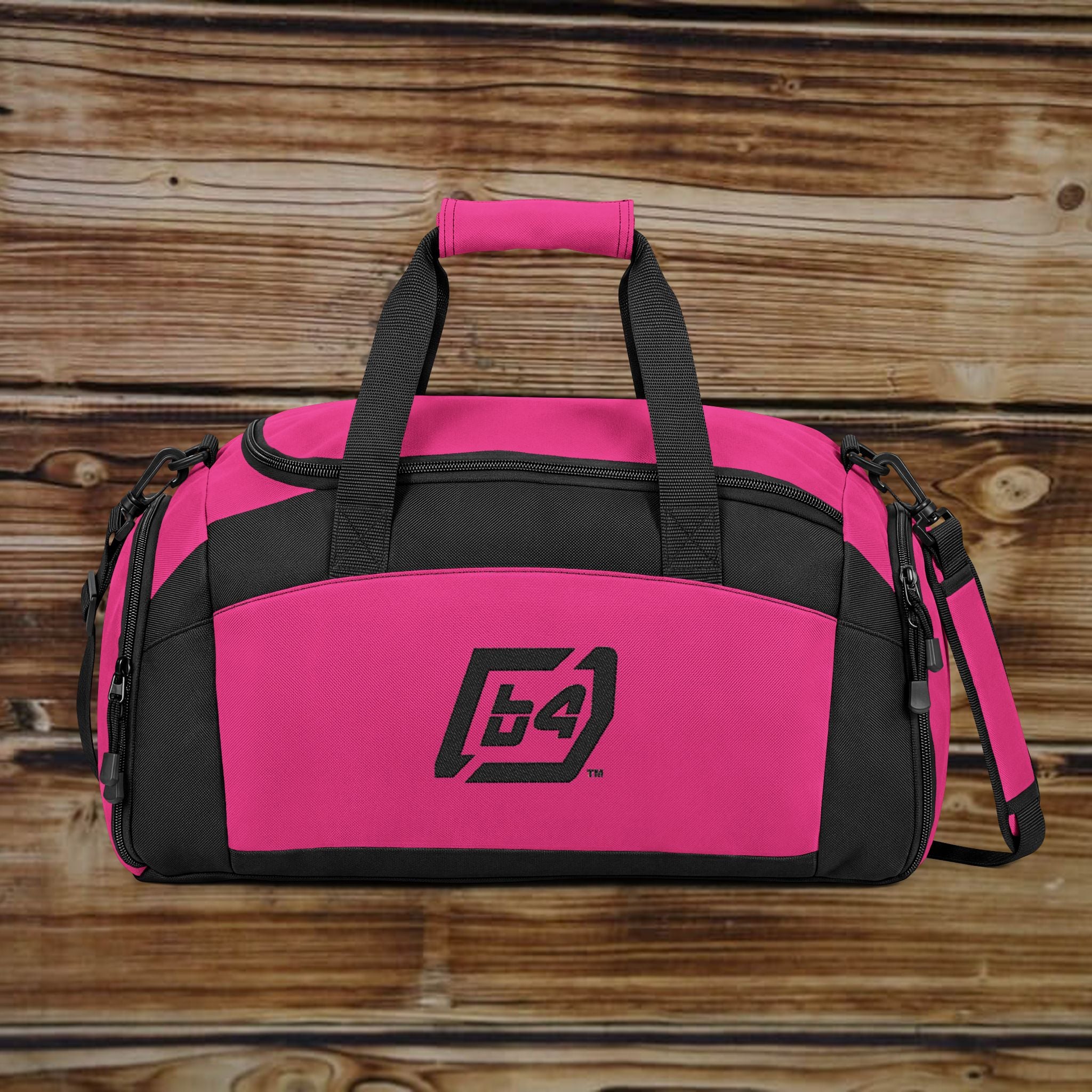 Black Fitness Duffel Bag – Compact Gym Bag with Multiple Pockets