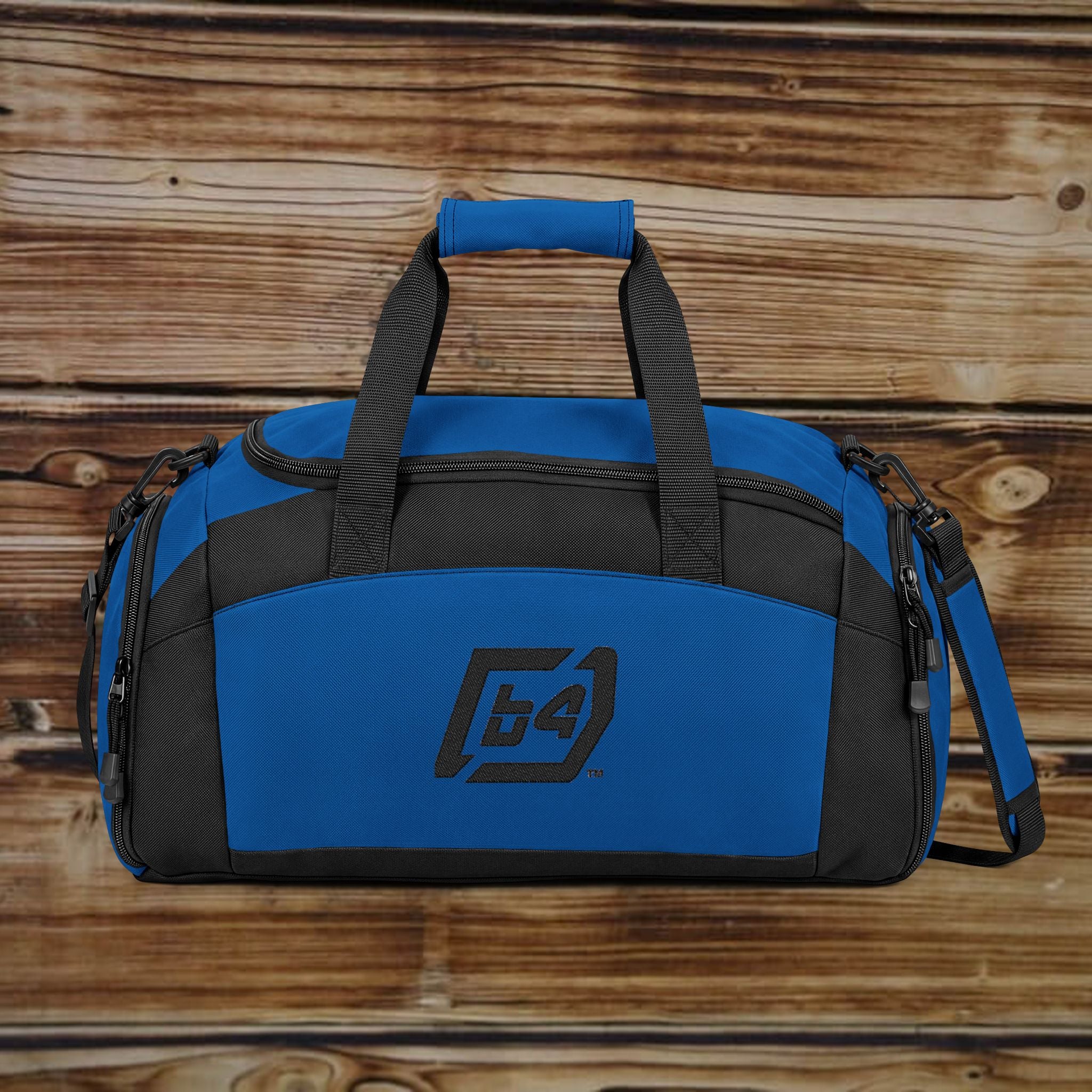 Black Fitness Duffel Bag – Compact Gym Bag with Multiple Pockets