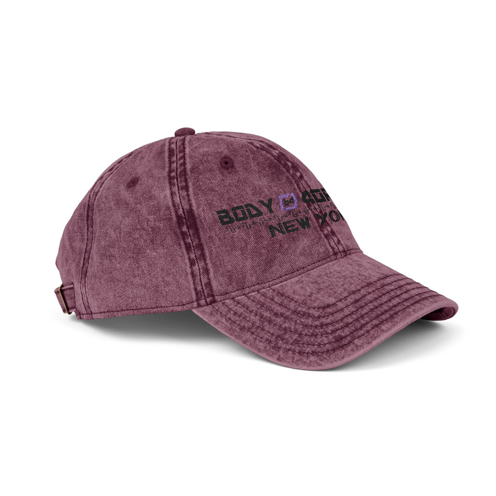 Embroidered Vintage Cap — "Body Forward New York" Washed Baseball Hat