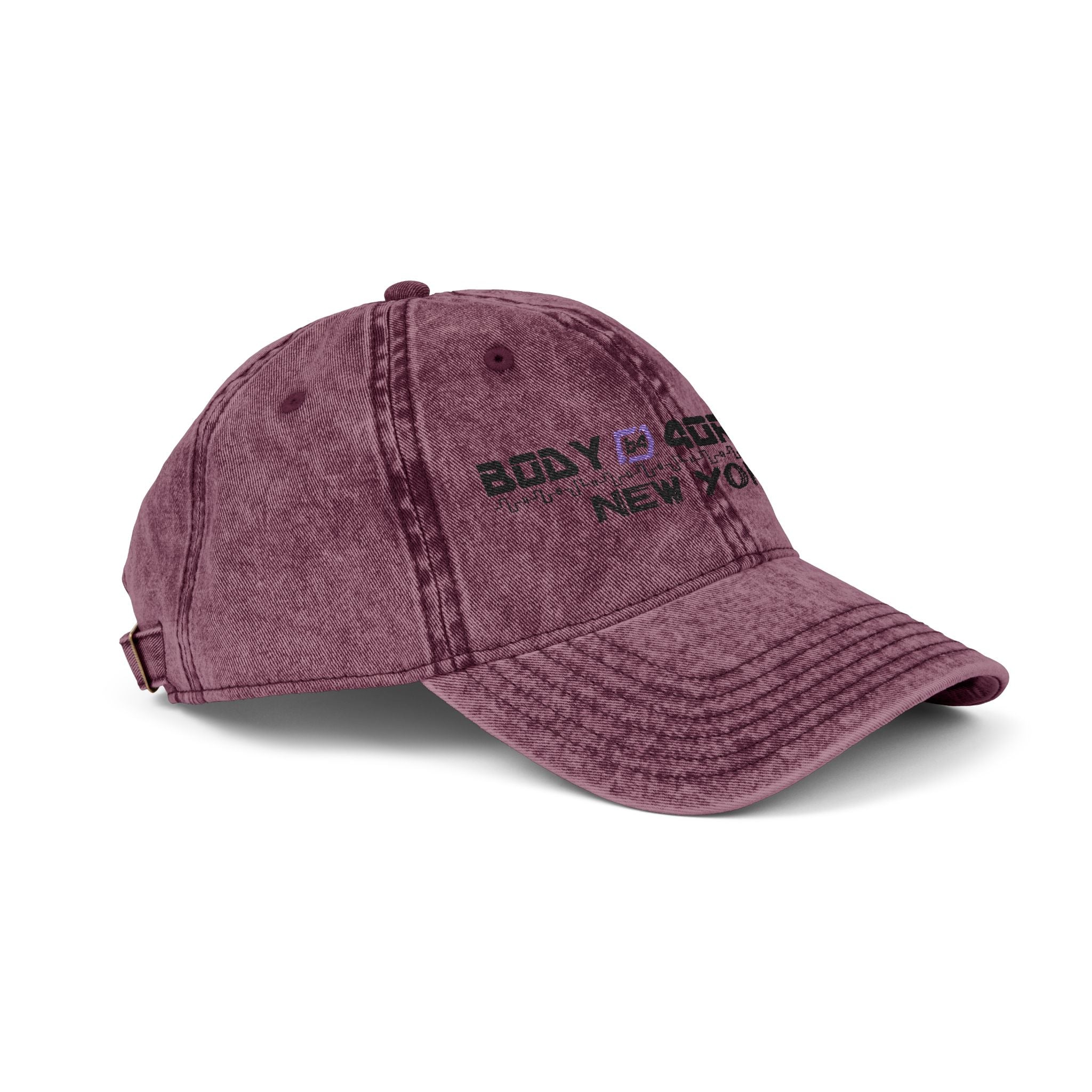 Embroidered Vintage Cap — "Body Forward New York" Washed Baseball Hat