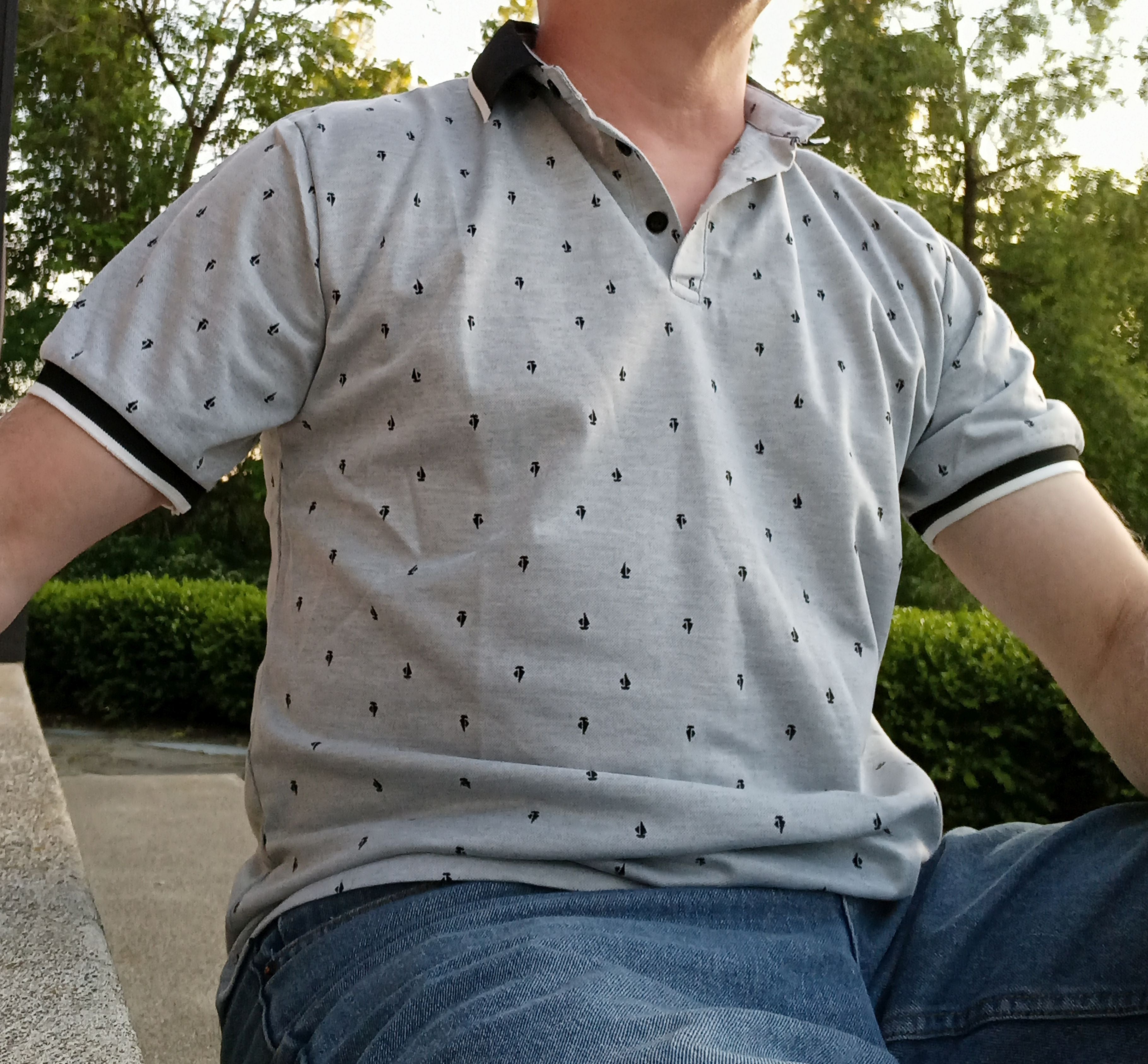 Easy-Care Polo shirt with boat design